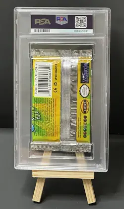 1999 Pokemon PSA 9 Base Set Black Triangle Error Thick Font Sealed Pack! - Image 3