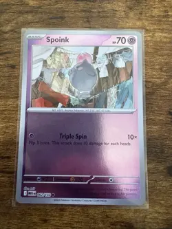 SPOINK 62/132 REVERSE HOLO COMMON POKEMON TCG: MEGA EVOLUTION BASE SET NM - Image 1