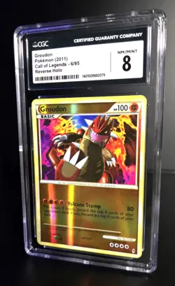 Pokemon TCG - GROUDON 6/95 - REVERSE HOLO - RARE - CALL OF LEGENDS 2011 - CGC 8 - Image 1