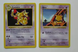 1999 Pokemon Game Kadabra #032 + Abra #043 Shadowless Lot -- Uncommon/Common LP - Image 3