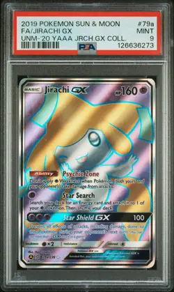 2019 POKEMON SUN & MOON UNIFIED MINDS #79A FULL ART/JIRACHI GX PSA 9 - Image 1