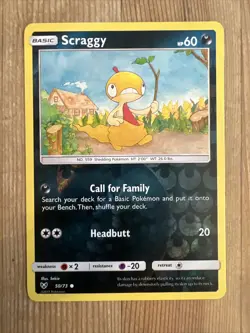 Pokemon Scraggy Common Reverse Holo 50/73 Shining Legends NM - Image 1