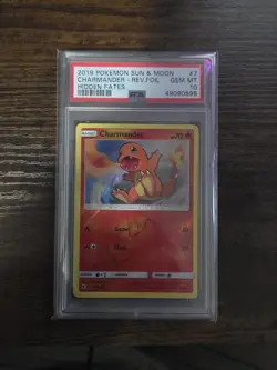 Pokemon Charmander TCG 7/68 Rev. Holo Foil PSA 10 Gem Mint, Hidden Fates - Image 1
