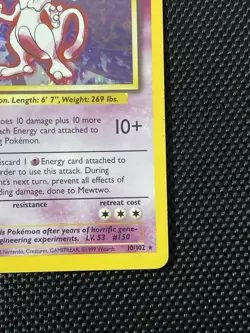 Mewtwo 10/102 Pokemon TCG 1999 Base Set Holo Unlimited Rare - Image 4
