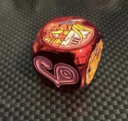 Digimon TCG Crest of Love Red Metal Dice X1 - Biyomon Mana Moon Yugioh - Image 1