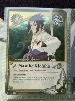 Sasuke Uchiha Naruto Trading Card Full Holo 1313 Unlimited - Image 1