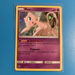 Mew SM215 Hidden Fates Black Star Promo Holo Pokemon Card - near mint - Image 1
