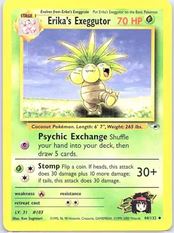 Erika's Exeggutor 44/132 Non Holo Gym Heroes - Pokemon Card - NM - Image 1