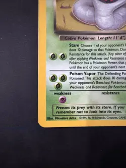 1999 Pokemon Team Rocket Dark Arbok Holo DATE ERROR CARD #2/82 - Image 4