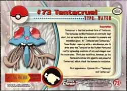 TENTACRUEL #73, Series 1 - 2000, Topps TV Animation Edition Chrome Pokemon Card - Image 4