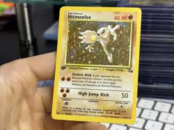1st Edition Hitmonlee 7/62 Fossil 1999 Holo Rare WOTC Pokemon Card TCG - Image 4