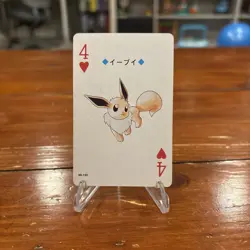 Pokemon Eevee 4 of Hearts Gold Deck Ho-oh Playing Card Poker Nintendo - Image 1