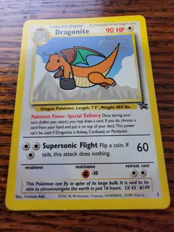 LP! Dragonite #5 Movie Black Star Promo WB Stamp WoTC Rare Pokemon TCG Card - Image 1