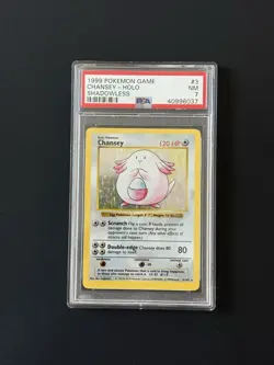 Chansey Holo - 3/102 - Base Set Shadowless Vintage Pokemon Card - PSA 7 - Image 1