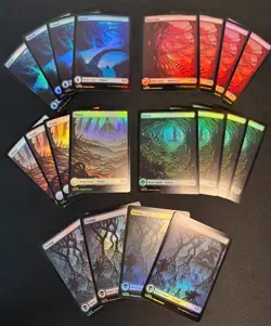 🌈 MTG - Wilds of Eldraine WOE - x4 Each FOIL FULL ART - Basic Land Lot - NM/M - Image 1