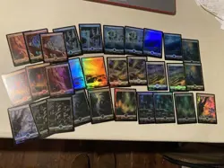 mtg 30 foil full art lands Zendikar Rising, 6 of each color, 2 of each design - Image 1