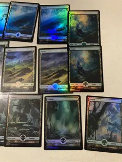 mtg 30 foil full art lands Zendikar Rising, 6 of each color, 2 of each design - Image 2