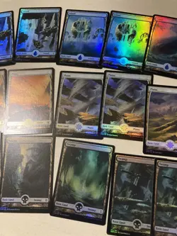 mtg 30 foil full art lands Zendikar Rising, 6 of each color, 2 of each design - Image 3