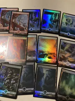 mtg 30 foil full art lands Zendikar Rising, 6 of each color, 2 of each design - Image 4