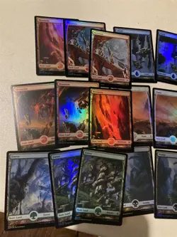 mtg 30 foil full art lands Zendikar Rising, 6 of each color, 2 of each design - Image 5