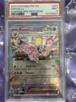 Pokemon TCG Espeon EX Prismatic Evolutions Stamped Promo Psa 9 - Image 1