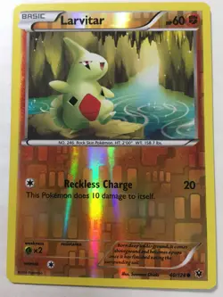 POKEMON LARVITAR 40/124 XY FATES COLLIDE COMMON REVERSE HOLO NEAR MINT - Image 1