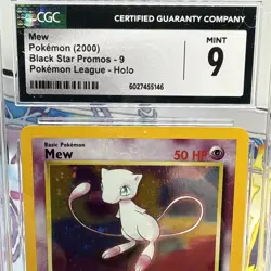 CGC 9 MINT Pokemon Mew #9 Holo Black Star Promo 2000 League Rare W/ Swirl - Image 4