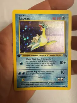 1999 Pokemon - 1st Edition Lapras Holo Rare - Fossil 10/62 WOTC - Image 1