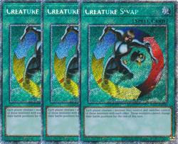 Yu-Gi-Oh! 3x Creature Swap RA03-EN060 Platinum Secret Rare Playset - Image 1