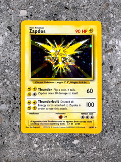 Pokemon TCG Cards Zapdos 16/102 Base Set Holo Rare - Image 1