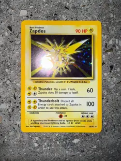 Pokemon TCG Cards Zapdos 16/102 Base Set Holo Rare - Image 3