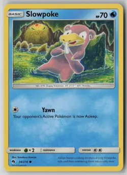 Slowpoke 54/214 Pokemon Lost Thunder Common Near Mint Card (NM) 1 - Image 1