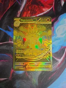 Mega Lucario Ex 188/132 Mega Evolution Gold Hyper Rare Pokemon TCG Card English - Image 1
