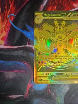 Mega Lucario Ex 188/132 Mega Evolution Gold Hyper Rare Pokemon TCG Card English - Image 5