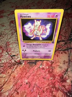 Mewtwo Pokemon Promo The First Movie Card #3 with a Kids WB Stamp Look - Image 1