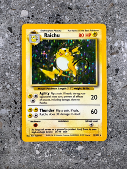 Pokemon TCG Cards Raichu 14/102 Base Set Holo Rare - Image 1