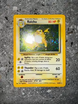 Pokemon TCG Cards Raichu 14/102 Base Set Holo Rare - Image 3