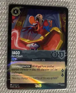 Disney Lorcana Iago Card - 2025 D23 Gold Member Exclusive 8/ Foil Promo - Image 1
