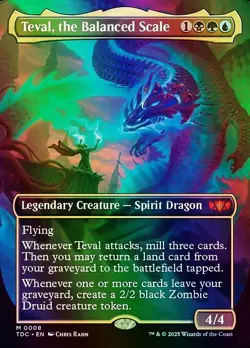 Teval, the Balanced Scale (Borderless) Commander: Tarkir:Dragonstorm NM MTG Foil - Image 1