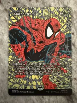 Spider-Man Magic The Gathering Eternal-Legal Borderless Arachnogenesis Mythic! - Image 1