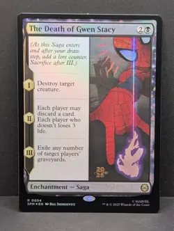 The Death of Gwen Stacy Spider-Man PreRelease FOIL Magic MTG Marvel rare - Image 1