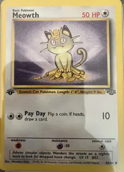 PSA 9 MINT 1999 POKEMON JUNGLE 56 MEOWTH 1ST EDITION ENGLISH - Image 2