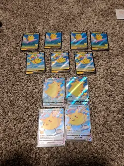 Pokemon Celebrations Pikachu Surfing And Pikachu Flying VMAX + V Lot Of 11 - Image 1