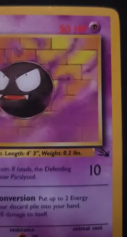 1999 Fossil Set Gastly 33/62 Pokemon TCG Wizards of the Coast - Image 3