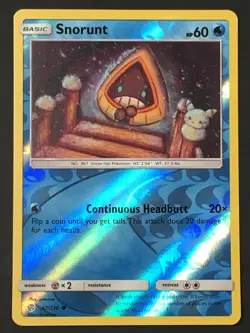 Pokemon TCG Snorunt 47/236 Reverse Holo Common SM Cosmic Eclipse NM - Image 1