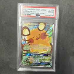 2019 Pokemon Sun & Moon Unbroken Bonds Dedenne GX Promos #195a/214 PSA 9 - Image 1