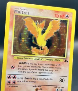 Moltres 12/62 Fossil Unlimited (1999) Holo Rare Card Vintage WOTC Pokemon TCG - Image 5