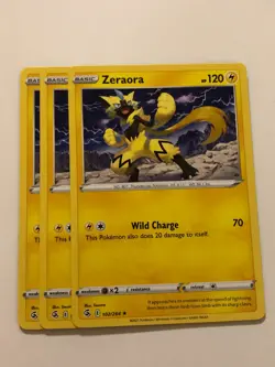 Pokemon Card Fusion Strike 3x Playset Zeraora 102/264 Near Mint - Image 1
