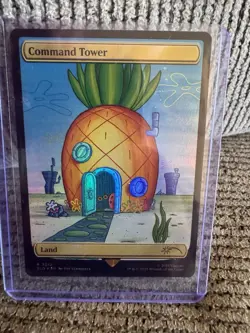 Magic: The Gathering Secret Lair Drop NM Rainbow Foil SpongeBob Command Tower - Image 2