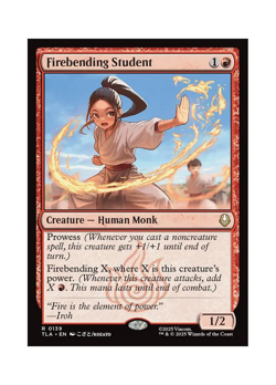 Magic the Gathering MTG TLA Firebending Student 139 Regular Near Mint - Image 1